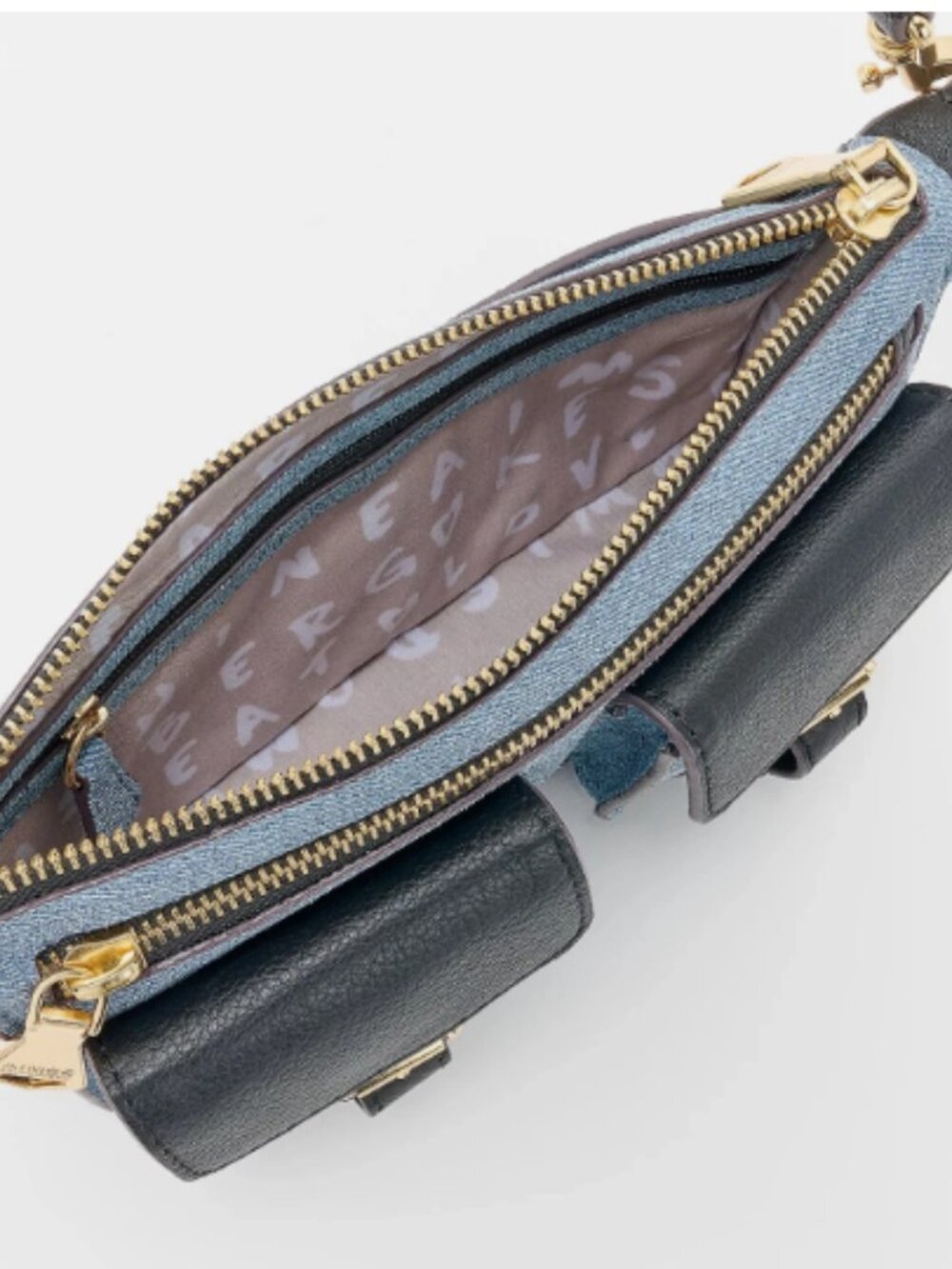 Aimee Kestenberg Leather Saddle Up Mini Crossbody-Crinkled Gold A695759 NEW - Picture 2 of 3
